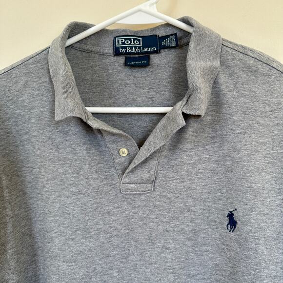 Vintage Polo by Ralph Lauren Custom Fit Short Sleeve Polo Shirt Grey Men's XL - Picture 5 of 9